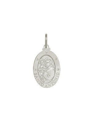 Pingente Medalha Oval de Santo Antonio - G1 - 14mm x 30mm - 2.36gr