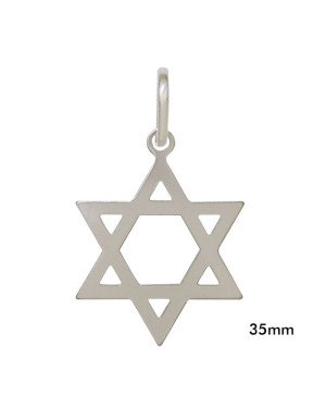 Pingente Estrela de Davi - G1 - 30mm x 49mm - 3.54gr