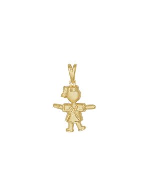 Pingente Menina Diamantada - 00 - 15mm x 25mm - 0.68gr