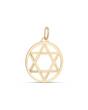 Pingente Estrela de Davi no Aro Vazada - 00 - 30mm x 42mm - 2.51gr