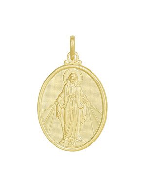 Pingente Nossa Sra das Gracas Estampada - 00 - 24mm x 41mm - 2.29gr