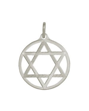 Pingente Estrela de Davi (Estrela Estampada) Vazada - G1 - 30mm x 41mm - 3.24gr