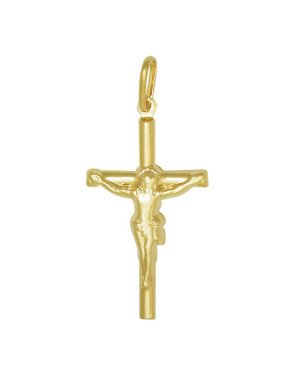 Pingente Cruz com Cristo Estampado - 00 - 21mm x 40mm - 1.04gr