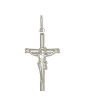 Pingente Cruz com Cristo Estampado - G1 - 21mm x 40mm - 1.89gr