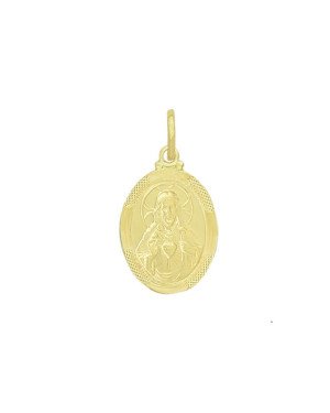 Pingente Sagrado Coracao de Jesus  Borda Reticulada - 00 - 15mm x 27mm - 1.67gr