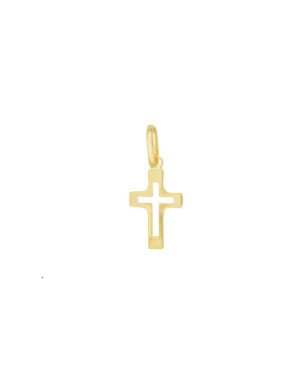 Pingente Cruz com Cruz Vazada no Meio - 00 - 9mm x 21mm - 0.32gr