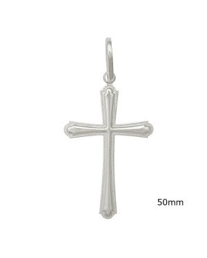 Pingente Cruz com Pontas Redondas - G1 - 25mm x 60mm - 4.74gr