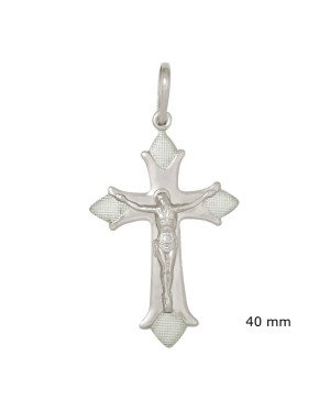 Pingente Cruz Portuguesa Lisa com Cristo - G1 - 27mm x 52mm - 3.91gr