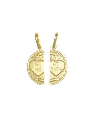 Pingente Cara Metade Best Friends - 00 - 20mm x 30mm - 1.92gr