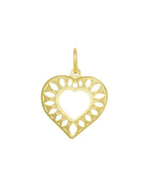 Pingente Coracao Duplo Vazado Diversos - 00 - 24mm x 32mm - 1.76gr