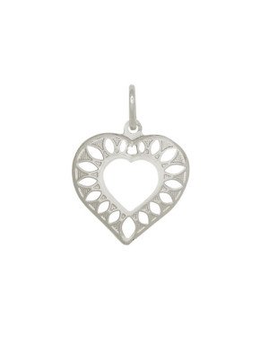 Pingente Coracao Duplo Vazado Diversos - G1 - 24mm x 32mm - 2.43gr