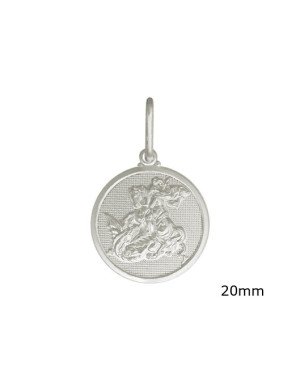 Pingente AG Sao Jorge Borda Dia. 20mm - G1 - 20mm x 30mm - 3.28gr