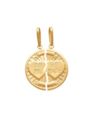 Pingente Cara Metade Best Friends Coracao - 00 - 25mm x 35mm - 3.19gr