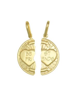 Pingente Cara Metade Best Friends Coracao - 00 - 25mm x 35mm - 3.19gr