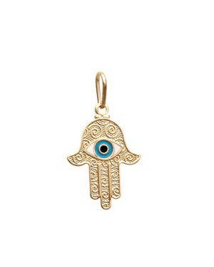 Pingente Mao de Fatima 20mm Azul Claro (Resina) - 00 - 16mm x 28mm - 1.06gr