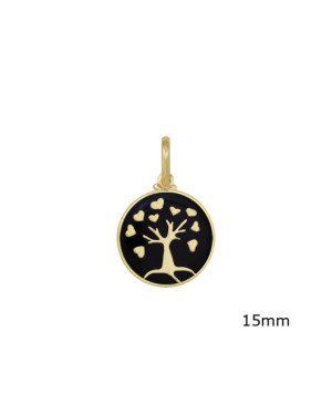 Pingente Redondo c/ Arvore da Vida Estampada 15mm - 00 - 15mm x 17mm - 1.30gr