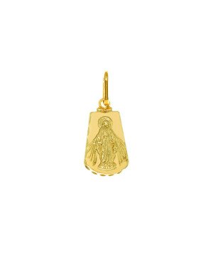 Pingente Placa Nossa Sra das Gracas (Verso Oracao) - 00 - 10mm x 23mm - 0.91gr
