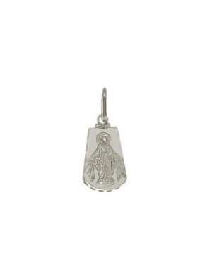Pingente AG Placa Nossa Sra das Gracas (Verso Oracao) - G1 - 10mm x 23mm - 0.96gr