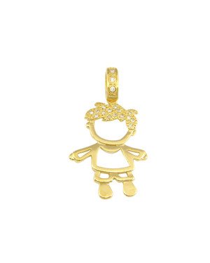 Pingente BF Menino Vaz c/ Zirconia - 00 - 18mm x 32mm - 2.00gr