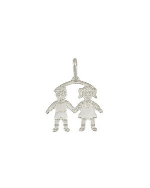 Pingente AG Canga c/ Casal - G1 - 20mm x 20mm - 1.43gr