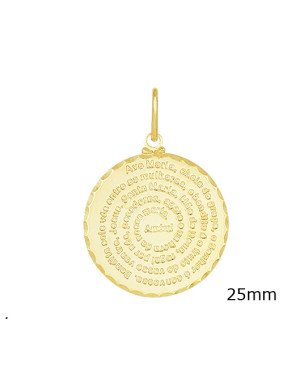 Pingente Medalha 25mm Ave Maria (Portugues) - 00 - 25mm x 25mm - 2.66gr