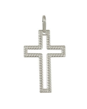 Pingente AG Cruz Reticulada Vaz 50mm - G1 - 34mm x 60mm - 4.86gr