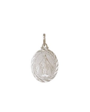 Pingente Medalha N. Sra. das Gracas - G1 - 15mm x 32mm - 2.53gr