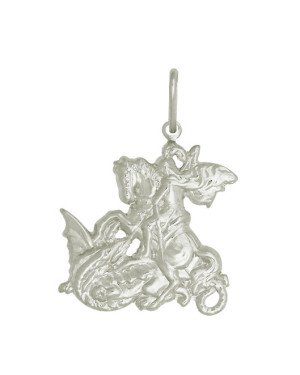 Pingente AG Sao Jorge 30mm - G1 - 30mm x 42mm - 5.42gr