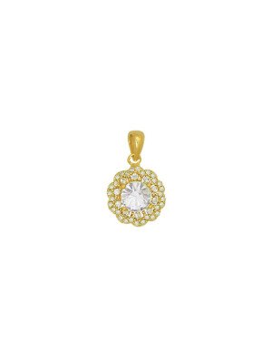Pingente Fundicao - 41 Zirconia - Flor Miolo Pedra Gd - 00 - 10mm x 18mm - 1.39gr
