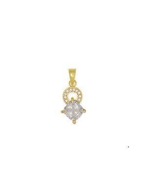 Pingente Fundicao - 11 Zirconia - Redondo Vaz  Pedra Losango - 00 - 8mm x 20mm - 1.28gr