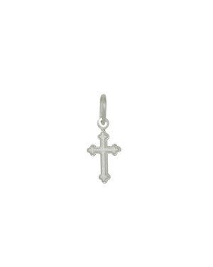 Pingente AG Cruz Portuguesa Mini Picotada 12mm  - G5 - 8mm x 20mm - 0.28gr