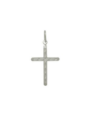 Pingente AG Cruz c/ Navete no Centro 25mm - G3 - 16mm x 32mm - 0.74gr