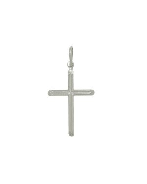 Pingente AG Cruz c/ Diamantado no Centro 23mm - G3 - 16mm x 30mm - 0.70gr