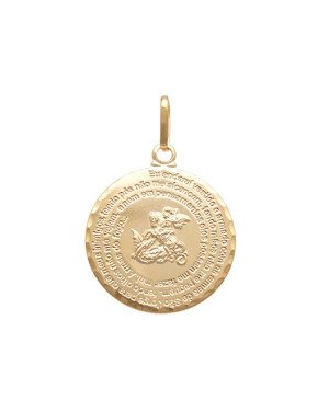 Pingente Medalha 25mm c/ Oracao de Sao Jorge - 00 - 25mm x 25mm - 3.20gr