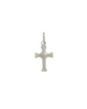 Pingente AG Cruz c/ Detalhe Picotado nas Pontas 15mm - G5 - 10mm x 24mm - 0.46gr