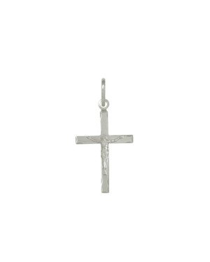 Pingente AG Cruz Chapa Peq c/ Cristo Invertido Baixo Relevo - G3 - 14mm x 28mm - 0.78gr