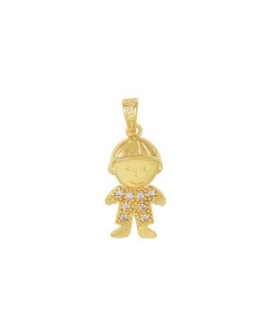 Pingente Fundicao - 8 Zirconia - Menino Articulado 28mm - 00 - 12mm x 28mm - 2.01gr