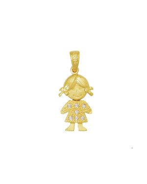 Pingente Fundicao - 7 Zirconia - Menina Articulada 28mm - 00 - 12mm x 28mm - 1.85gr