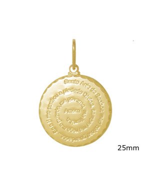 Pingente Medalha 25mm c/ Oracao dos Anjos - 00 - 25mm x 34mm - 3.30gr
