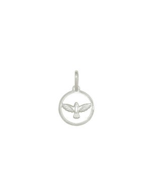 Pingente AG Redondo Vaz c/ Espirito Santo 12mm - G3 - 12mm x 20mm - 0.63gr