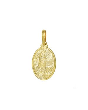 Pingente Medalha Oval c/ N.S. Fatima 20X14mm - 00 - 14mm x 30mm - 2.14gr