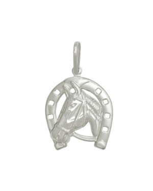 Pingente AG Cavalo c/ Ferradura 25mm  - G1 - 23mm x 38mm - 3.76gr