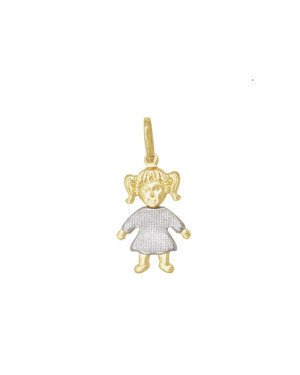 Pingente Menina Articulada c/ Rodio - 00 - 13mm x 28mm - 1.00gr