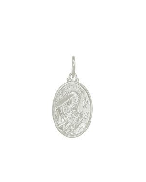 Pingente AG Santa Rita Oval 20X14mm - G1 - 14mm x 28mm - 2.42gr