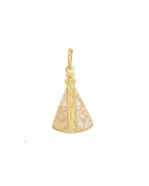 Pingente N. S. Aparecida 20mm Estampada c/ Resina - 00 - 14mm x 28mm - 1.60gr