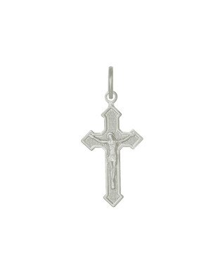 Pingente AG Cruz Estampada c/ Cristo 25mm - G1 - 15mm x 34mm - 1.00gr