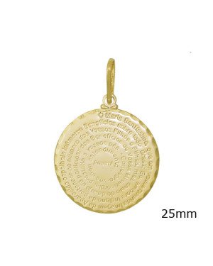 Pingente Medalha c/ Oracao N. S. Aparecida - Portugues - 00 - 25mm x 34mm - 3.30gr