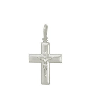 Pingente AG Cruz Lisa c/ Cristo 25x20mm - G1 - 20mm x 36mm - 1.89gr