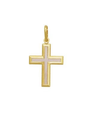 Pingente Cruz c/ Borda Lisa Centro c/ Resina 25X20mm - 00 - 20mm x 36mm - 2.00gr