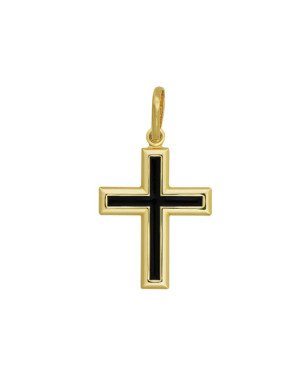 Pingente Cruz c/ Borda Lisa Centro c/ Resina 25X20mm - 00 - 20mm x 36mm - 2.00gr